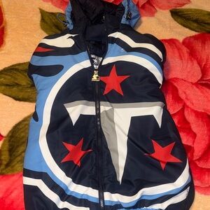 STARTER Kids Puffer Jacket in Navy with Red and Light Blue Stars